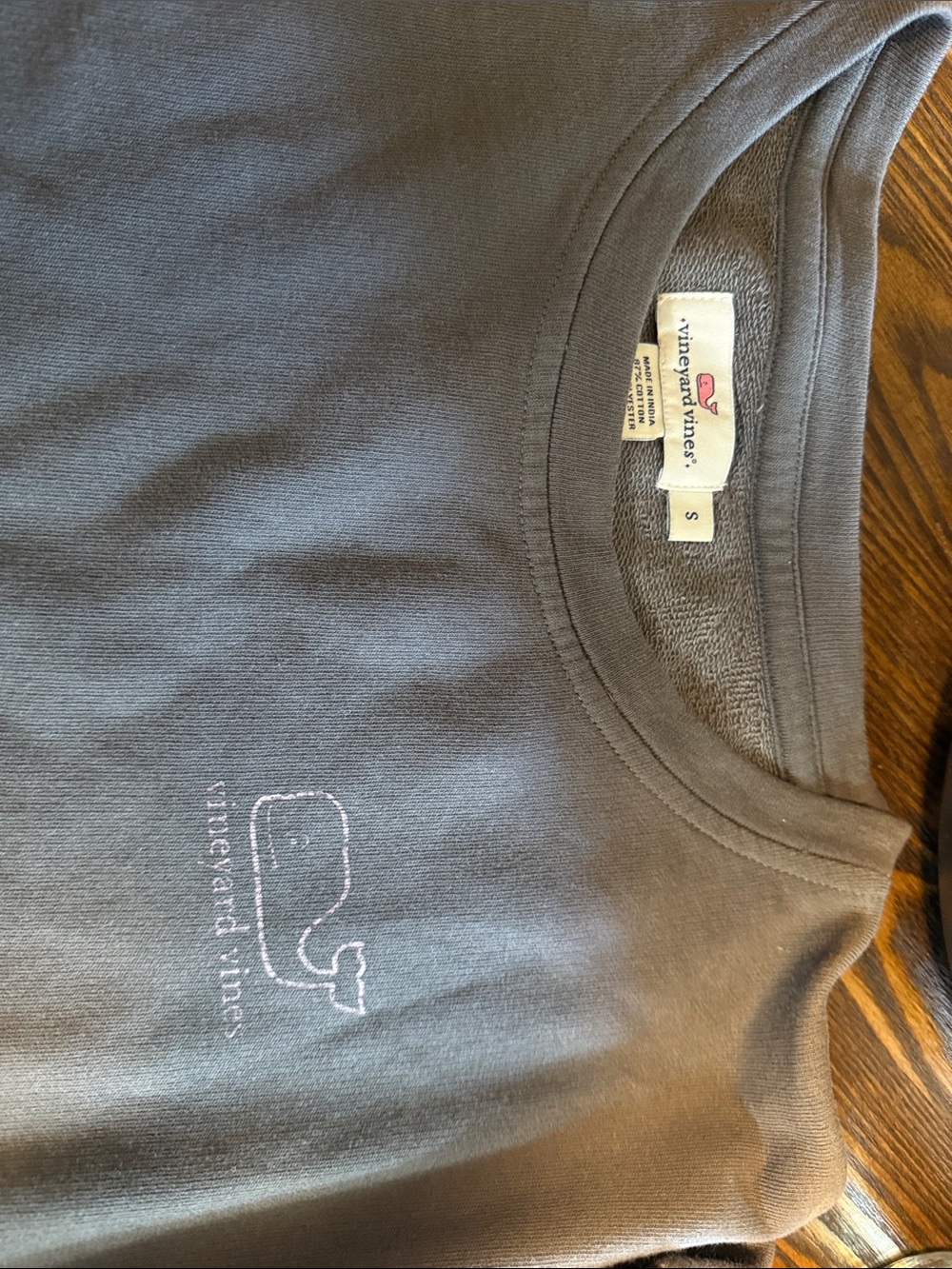 Vineyard Vines Kids Charcoal Sweatshirt with Embroidered Whale